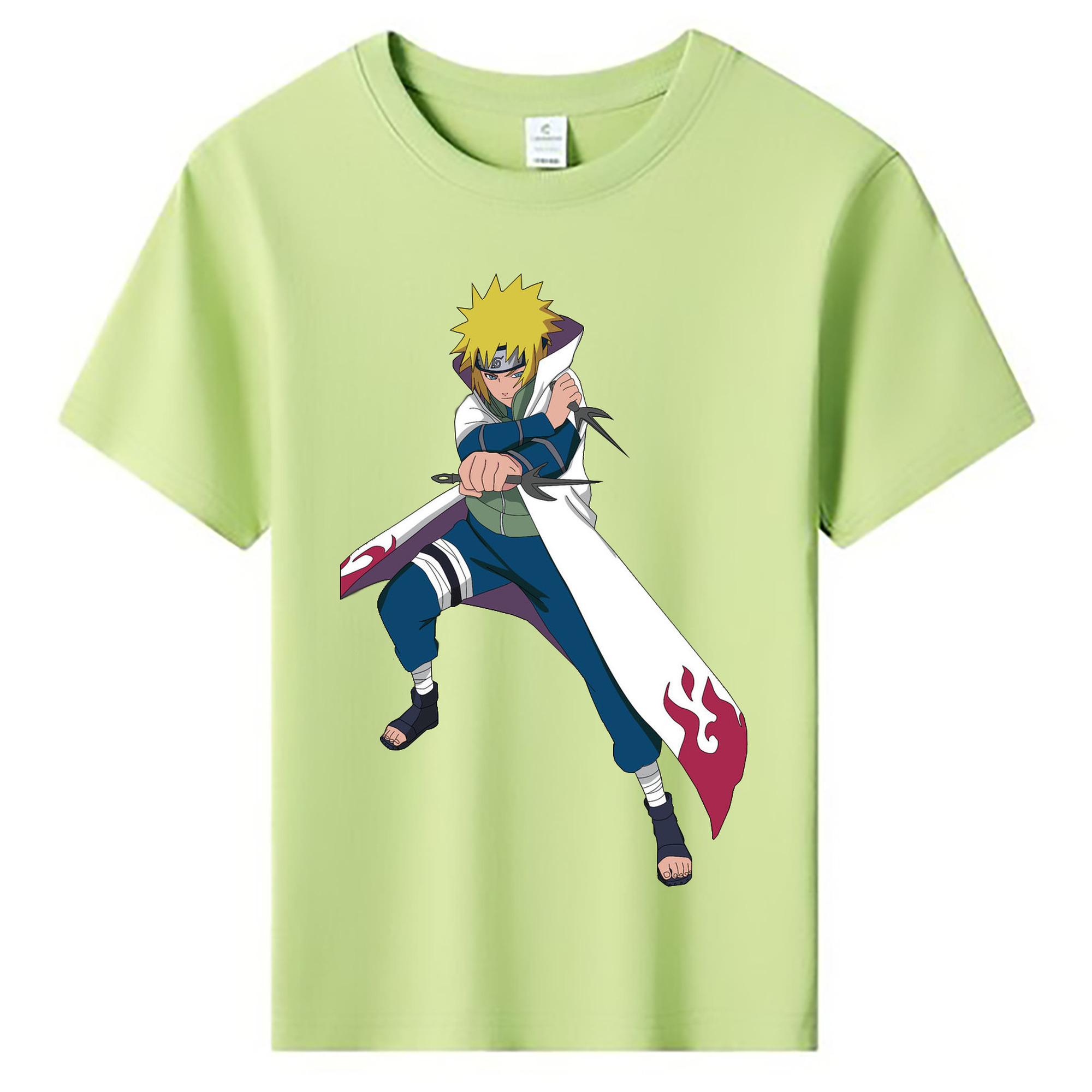 （画像用） NARUTO -ナルト- 波風 ミナト Namikaze Minato 綿100％キッズTシャツ（フロントプリント）